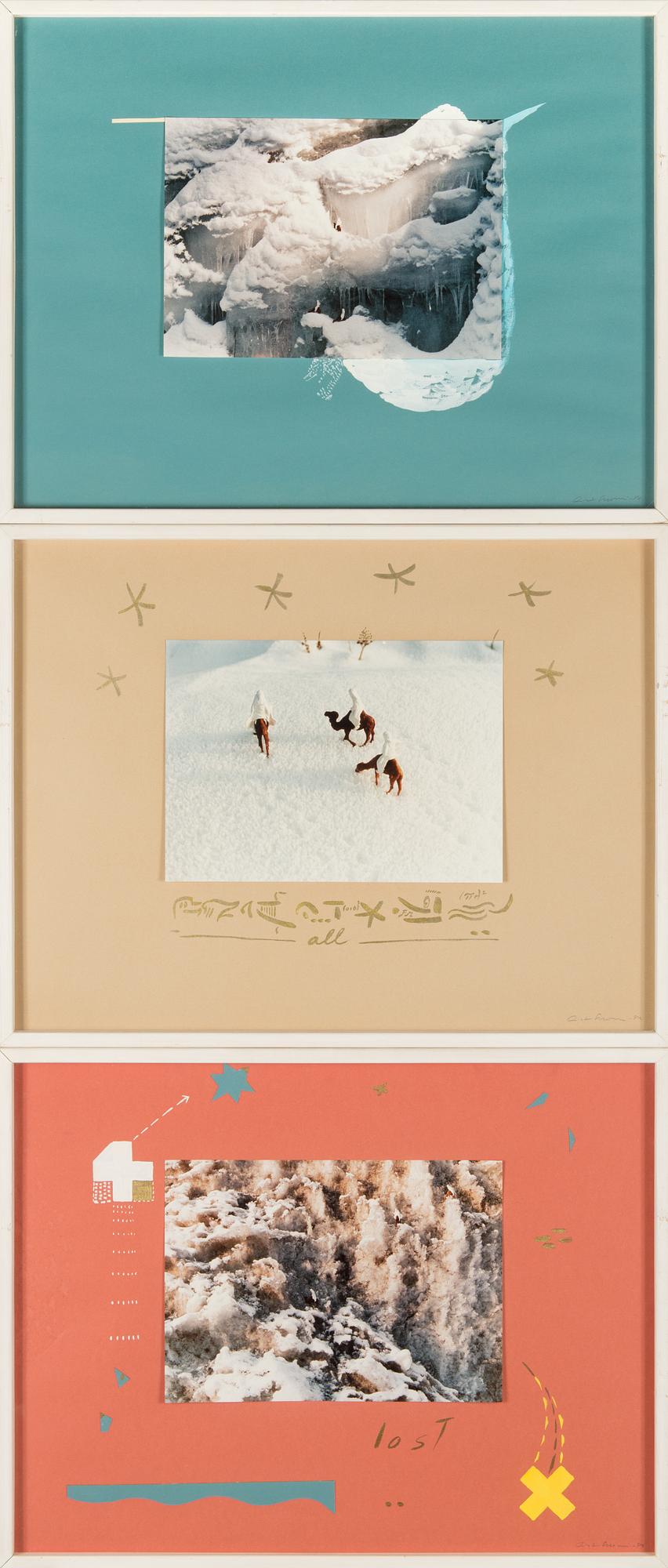 Risto Suomi, triptych, mixed media, signed and dated -84.