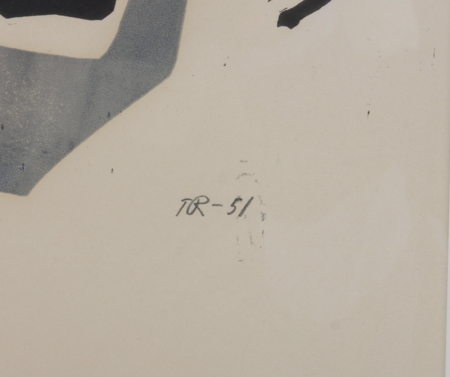 TORSTEN RENQVIST, linoleumsnitt, monogramsign o dat -51.
