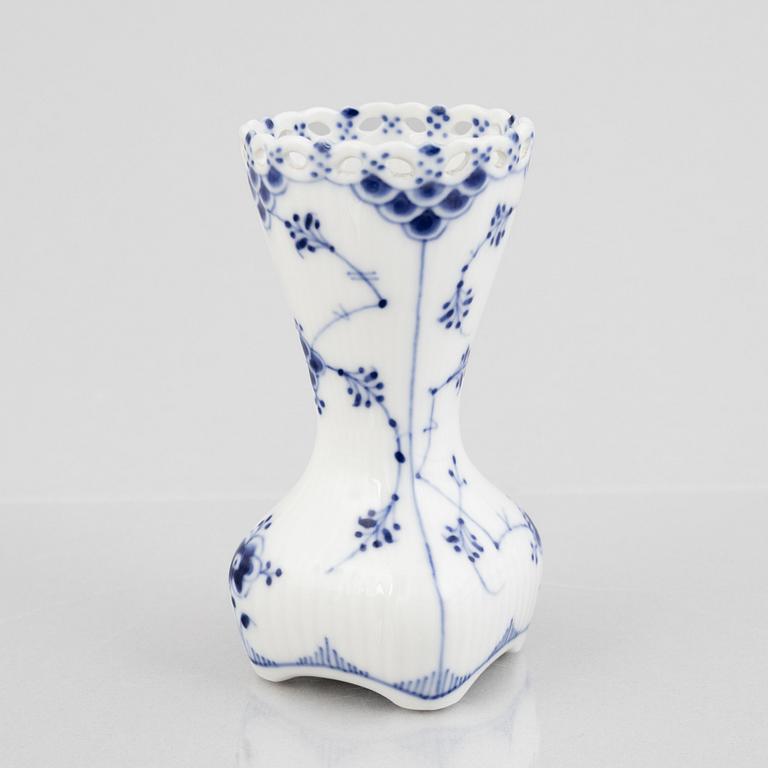 A 'Blue Fluted Full Lace' porcelain Vase, Royal Copenhagen, model number 1162, 1898-1923.