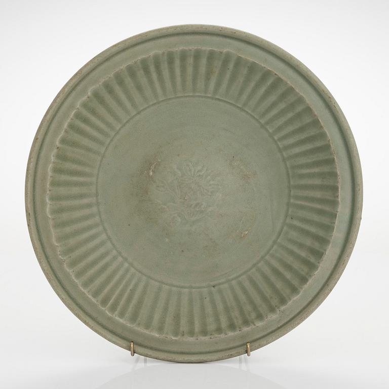 A Celadon dish, Ming dynasty (1368-1644).