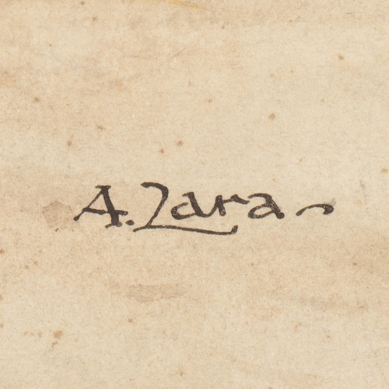 OKÄND KONSTNÄR, akvarell. Sign A. Zara.