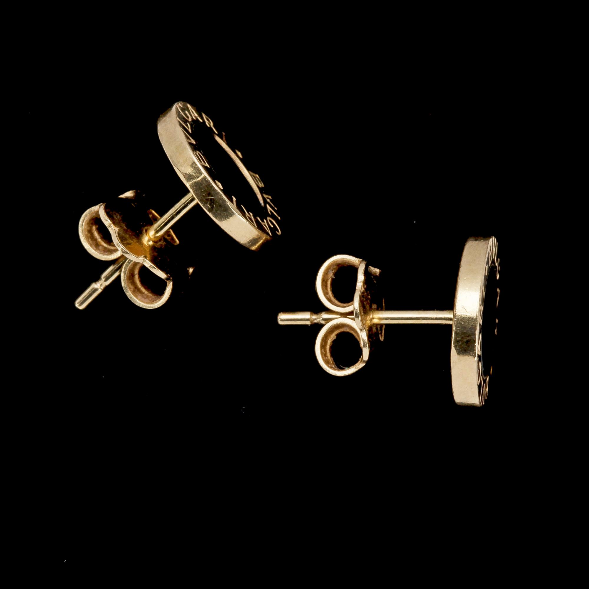 ÖRHÄNGEN, Bulgari, guld med onyx.