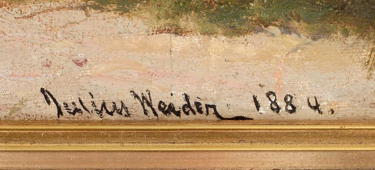 JULIUS WEIDIG, olja på duk, daterad 1884.