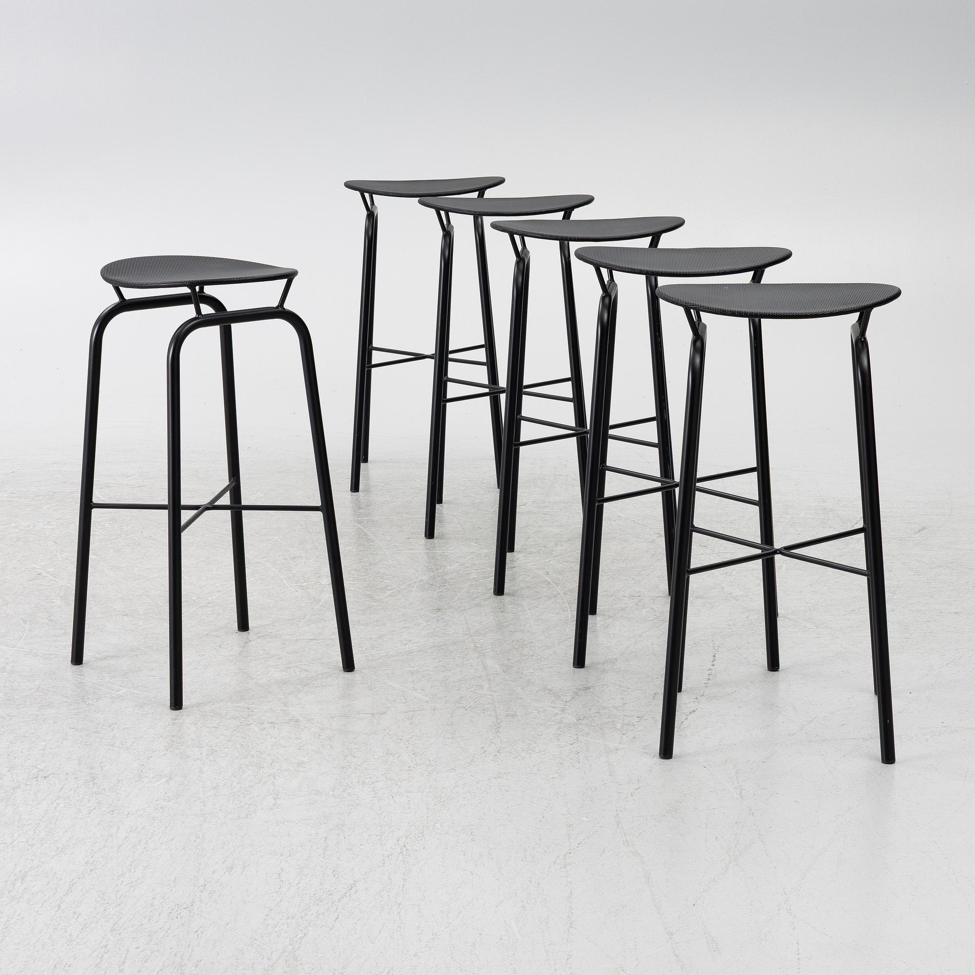 Mathieu Matégot, six 'Nagasaki' barstools, Gubi.