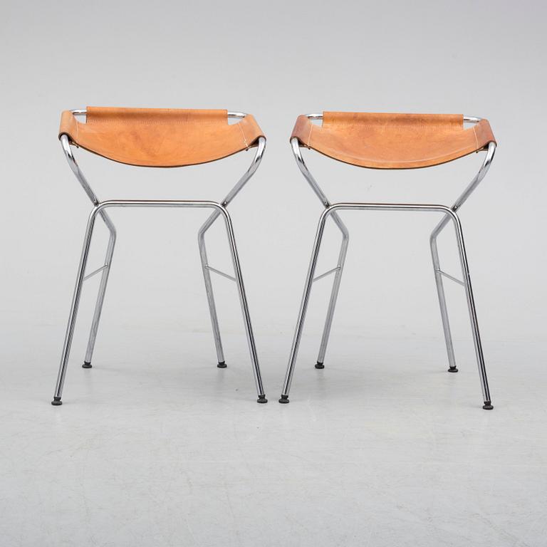 ANNA VON SCHEWEN & BJÖRN DAHLSTRÖM, six steel bar stools from Lammhults. Model designed in 2004.