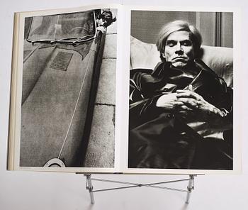 Helmut Newton, Signed book published by Taschen, Monte Carlo, 1999, ed 10000, with a metal table.