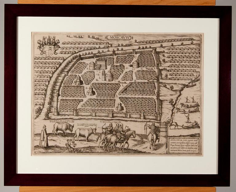 KARTA, Moscavw, G.Braun och G.Hogenberg, Köln 1575.