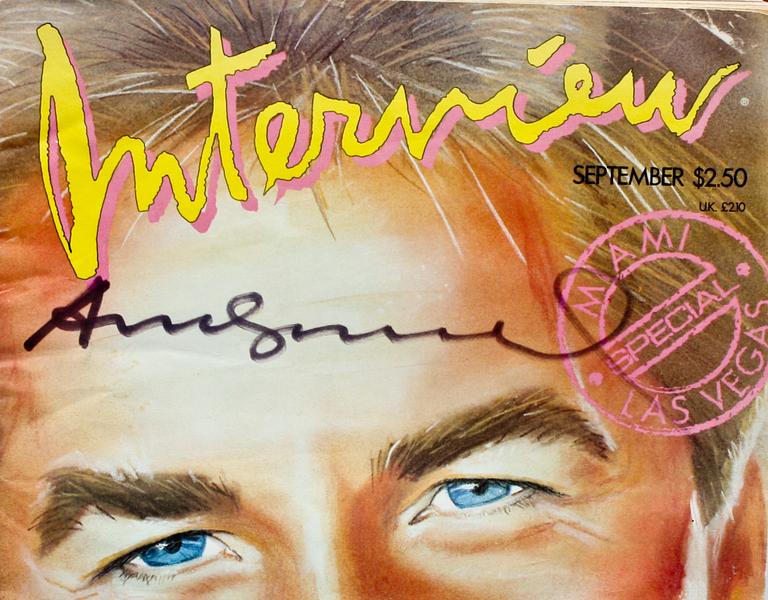 ANDY WARHOL, efter, tidskrift, "Interview, September 1986", sign.