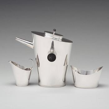 KARL WOJTECH, a three pcs coffee service, Stockholm 1930's.