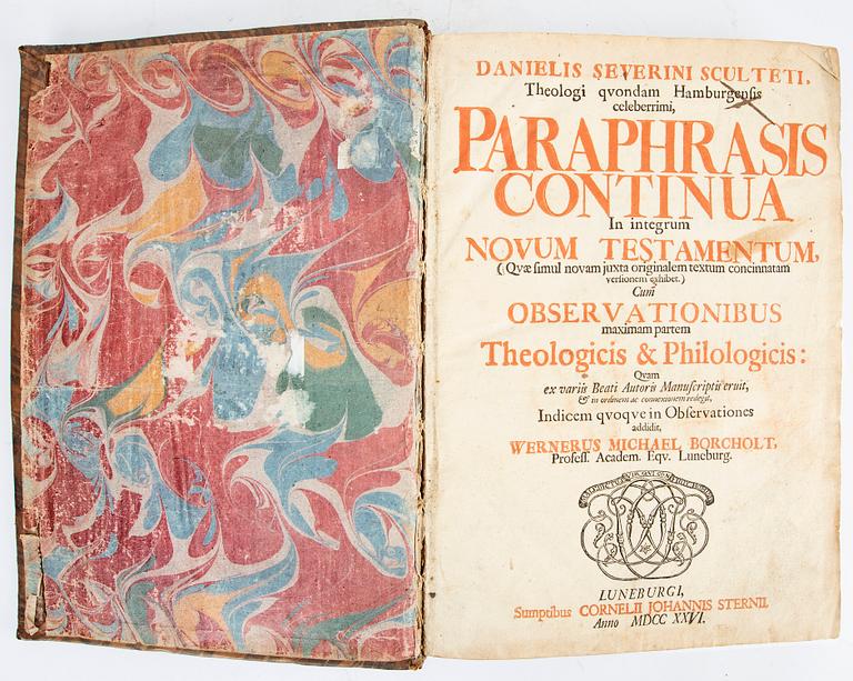 Daniel Severin Scultetus, bok, 'Danielis Severini Sculteti Theologi quondam Hamburgensis celeberrimi...', Lünenburg 1726.