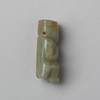 A Chinese nephrite figure and pendant.