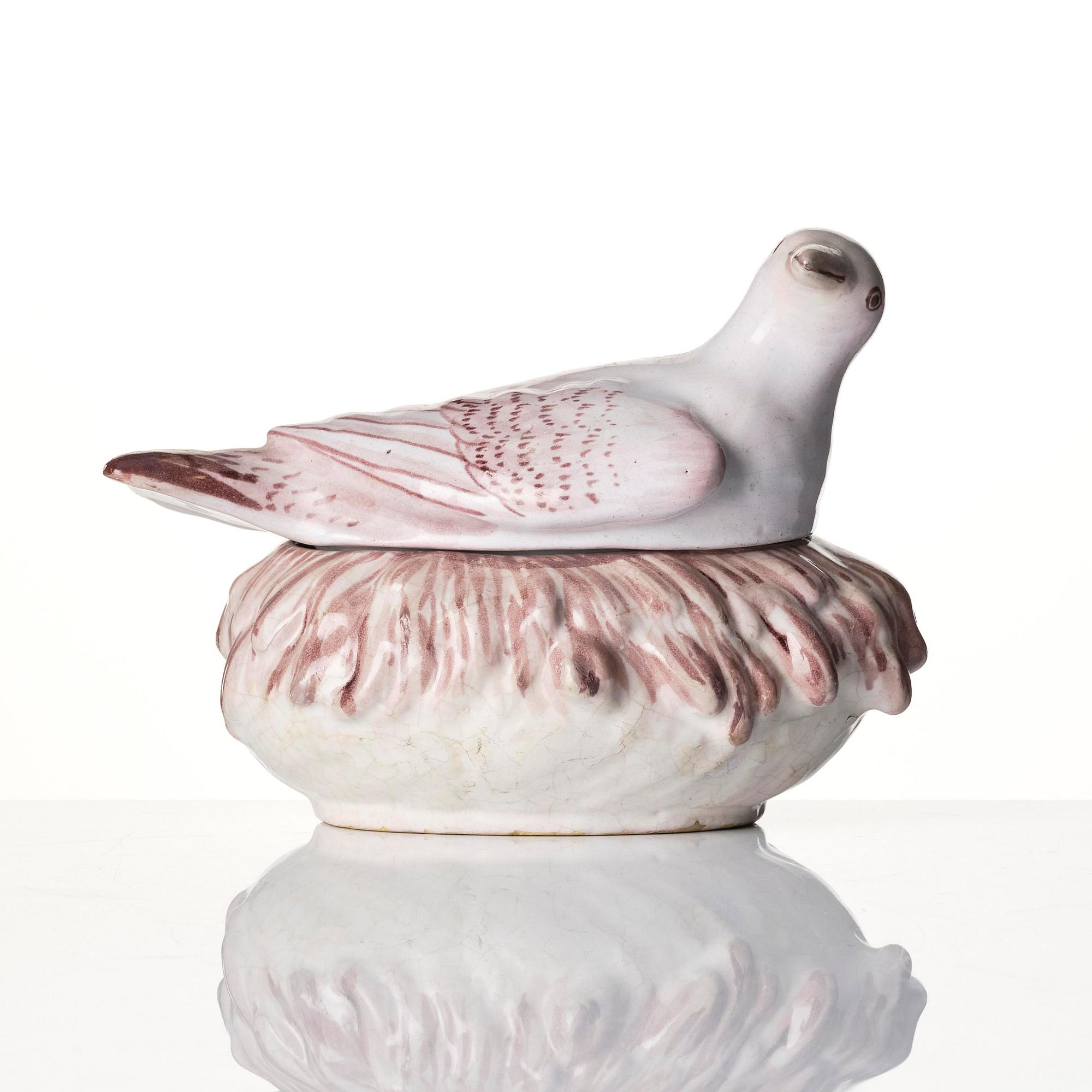 A Swedish Marieberg faience butter tureen, 18th century.