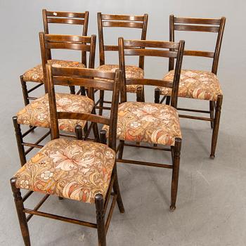 A set of six early 1900s chairs.