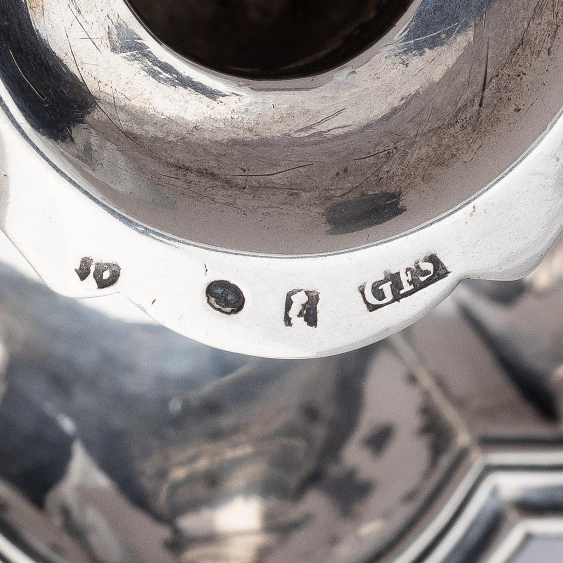 A pair of Swedish 18th century silver chamber-candlesticks, marks of Jürgen Friedrich Sickman, Stockholm 1757.