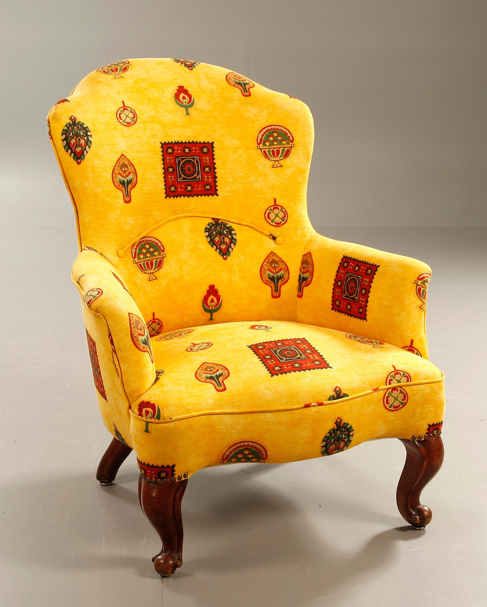 FÅTÖLJ, nyrokoko, 1800/1900-tal.