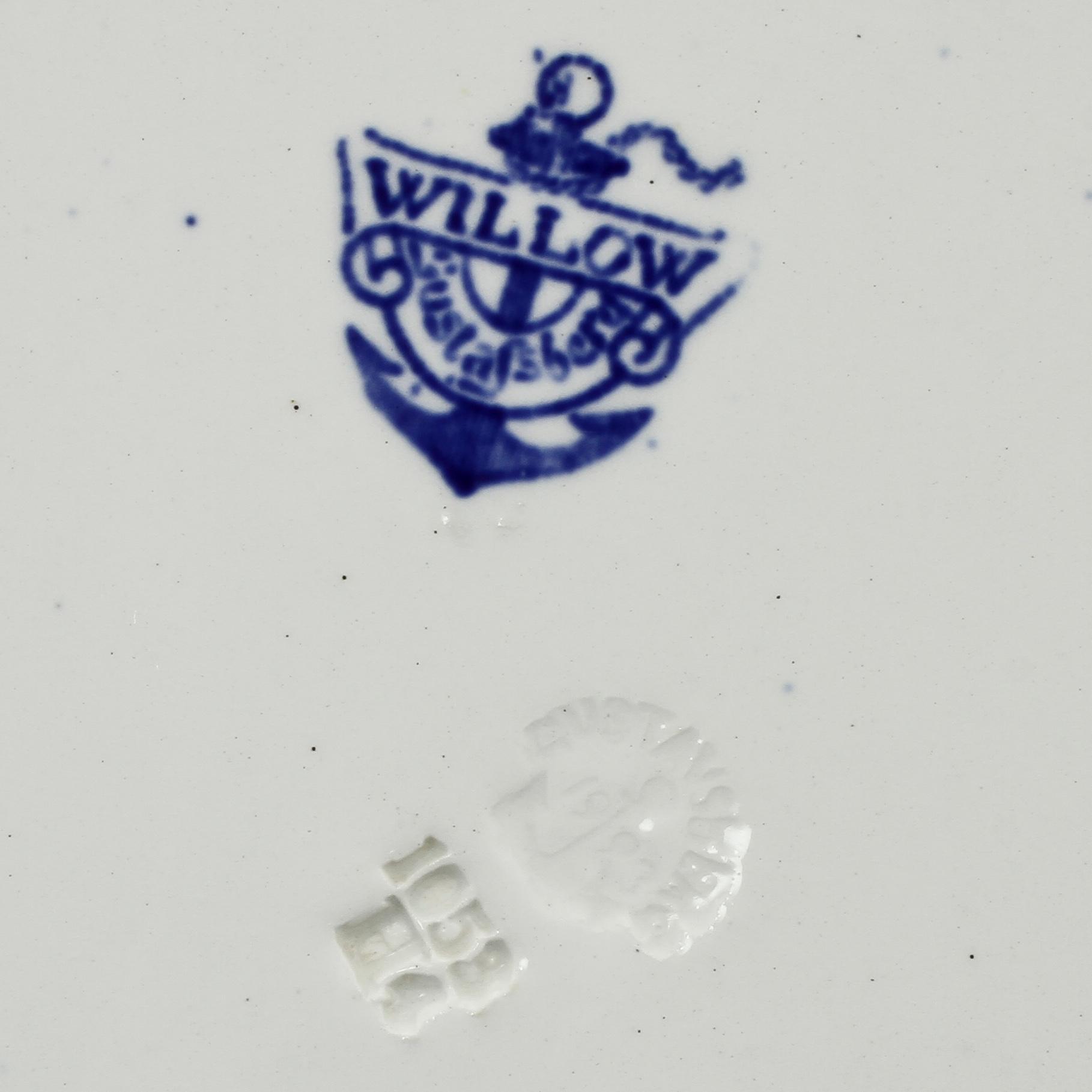 MATSERVISDELAR, 56 st, flintgods, "Willow", Gustavsberg.