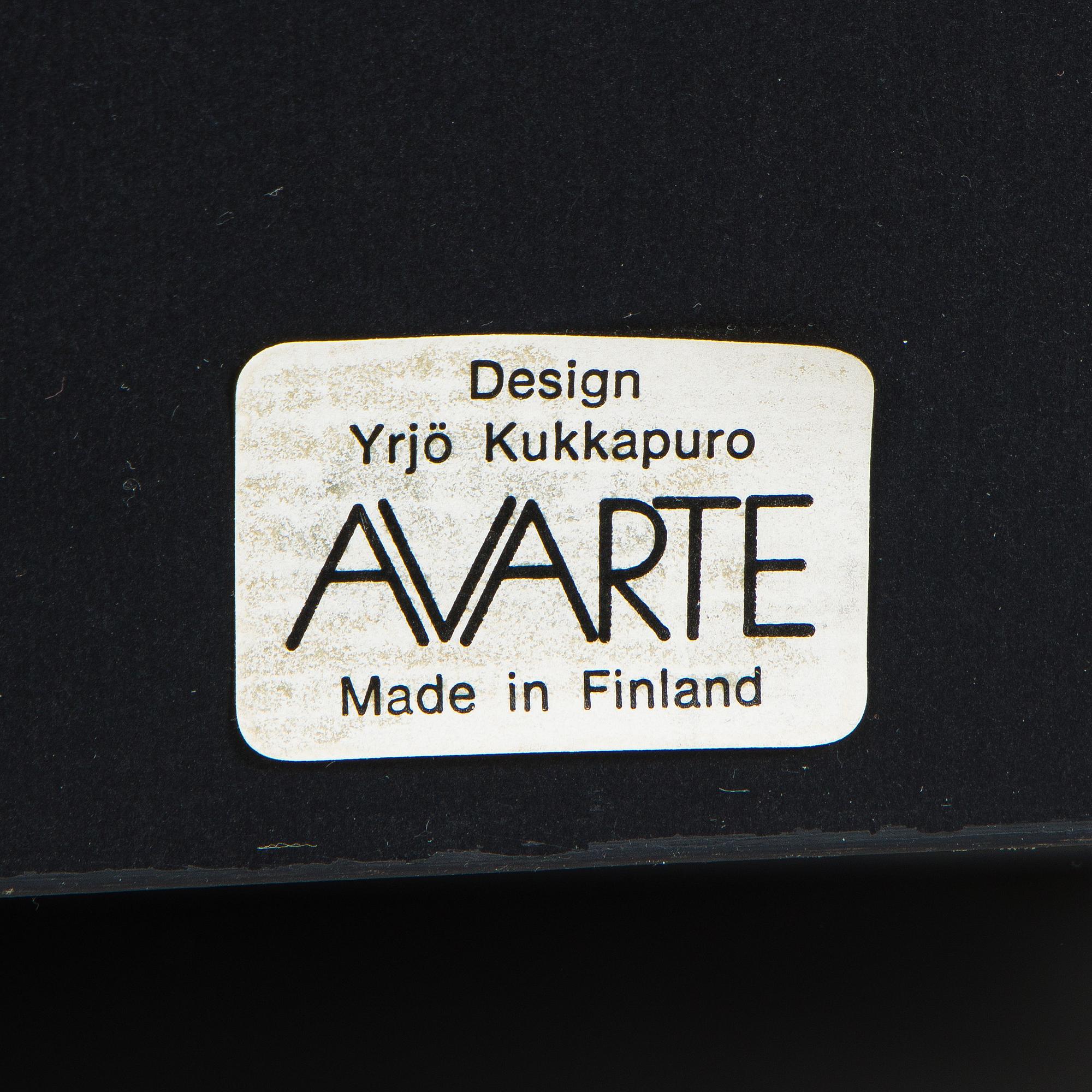Yrjö Kukkapuro, A pair of 1980s 'Experiment' open armchairs for Avarte, Finland.