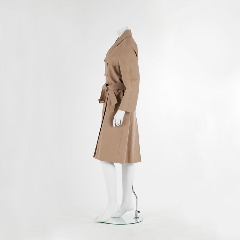 CELINE,  a beige cotton blend trench coat, french size 40.