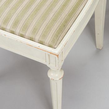 Chairs, 6 pcs, Gustavian style, later half of the 20th century.