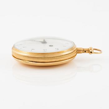 A possibly swiss 18k gold striking pocket watch, early 19th century.