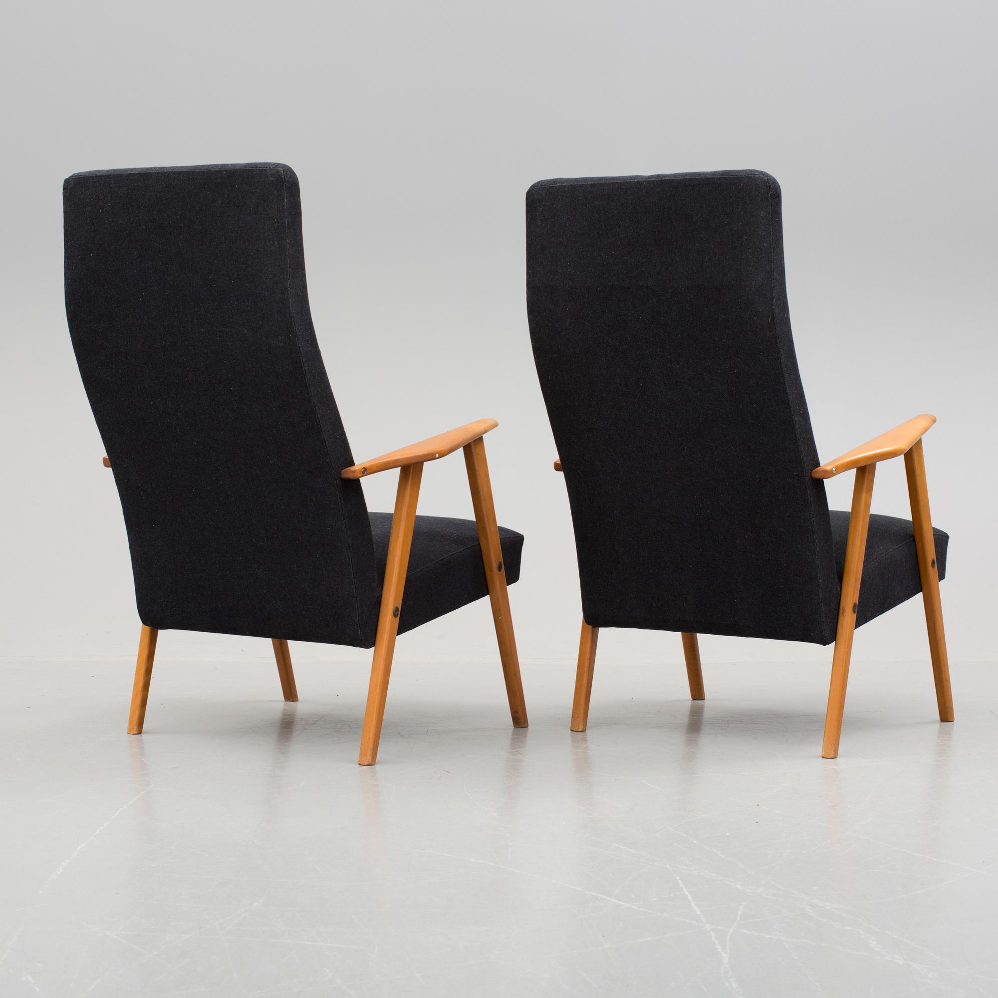 FÅTÖLJER, ett par, Danmark, 1900-talets andra hälft.