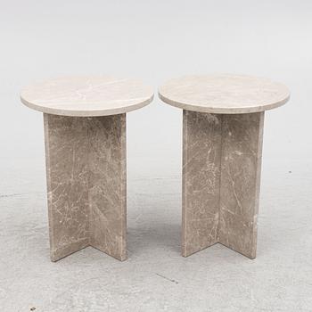 A pair of sidetables, contemporary.