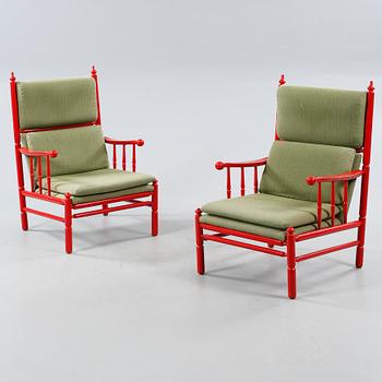 A pair of armchairs, 1970s.