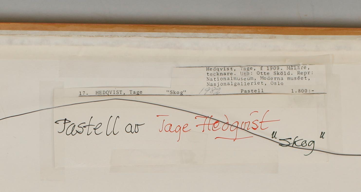 TAGE HEDQVIST, pastell, osign.