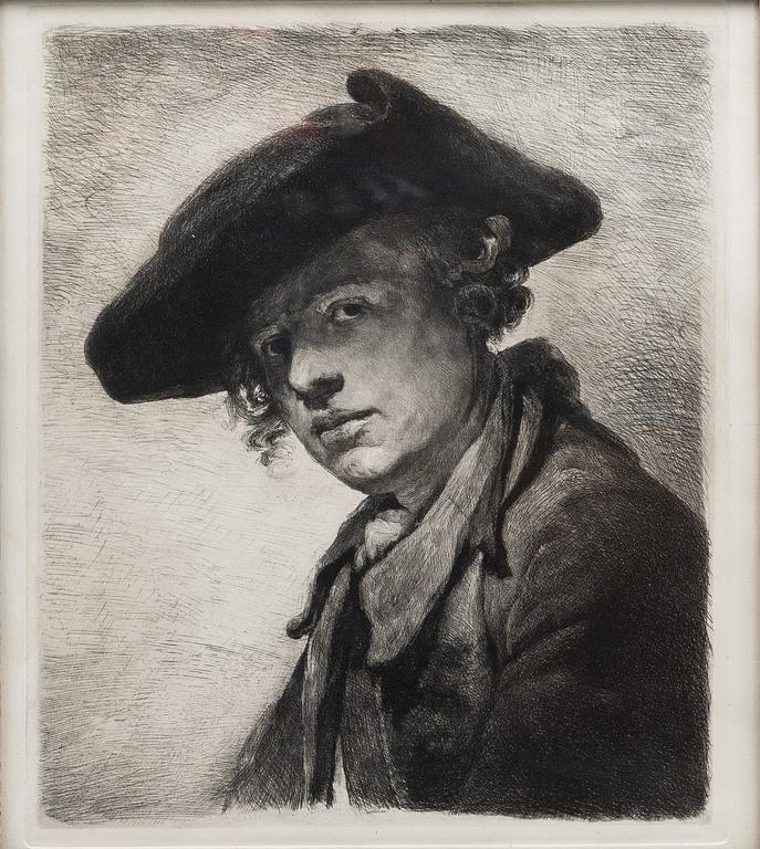 JEAN BAPTISTE GREUZE, efter, etsning, 1900-talets början.