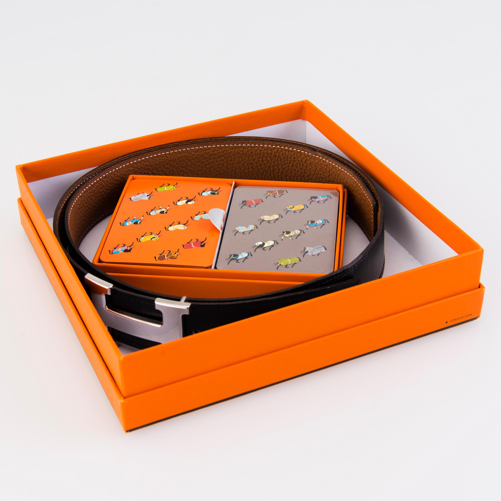HERMÈS, BÄLTE, storlek 90.