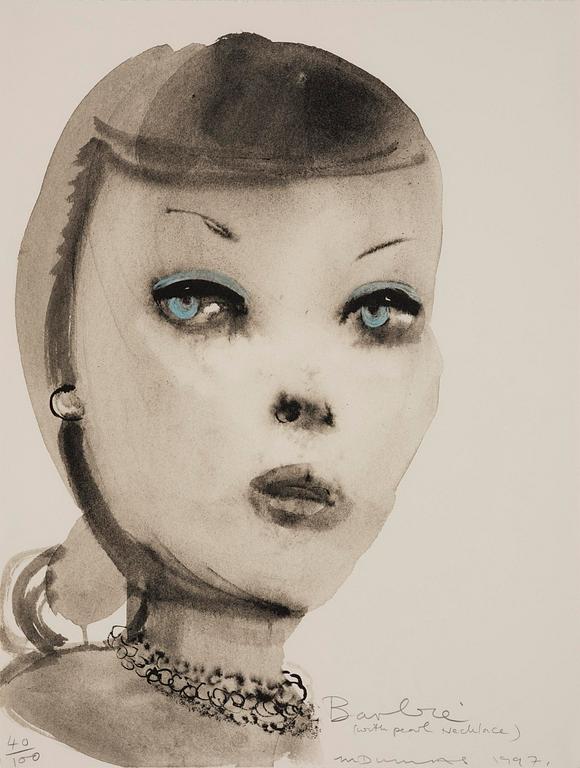 Marlene Dumas, "Barbie (With Pearl Necklace)".