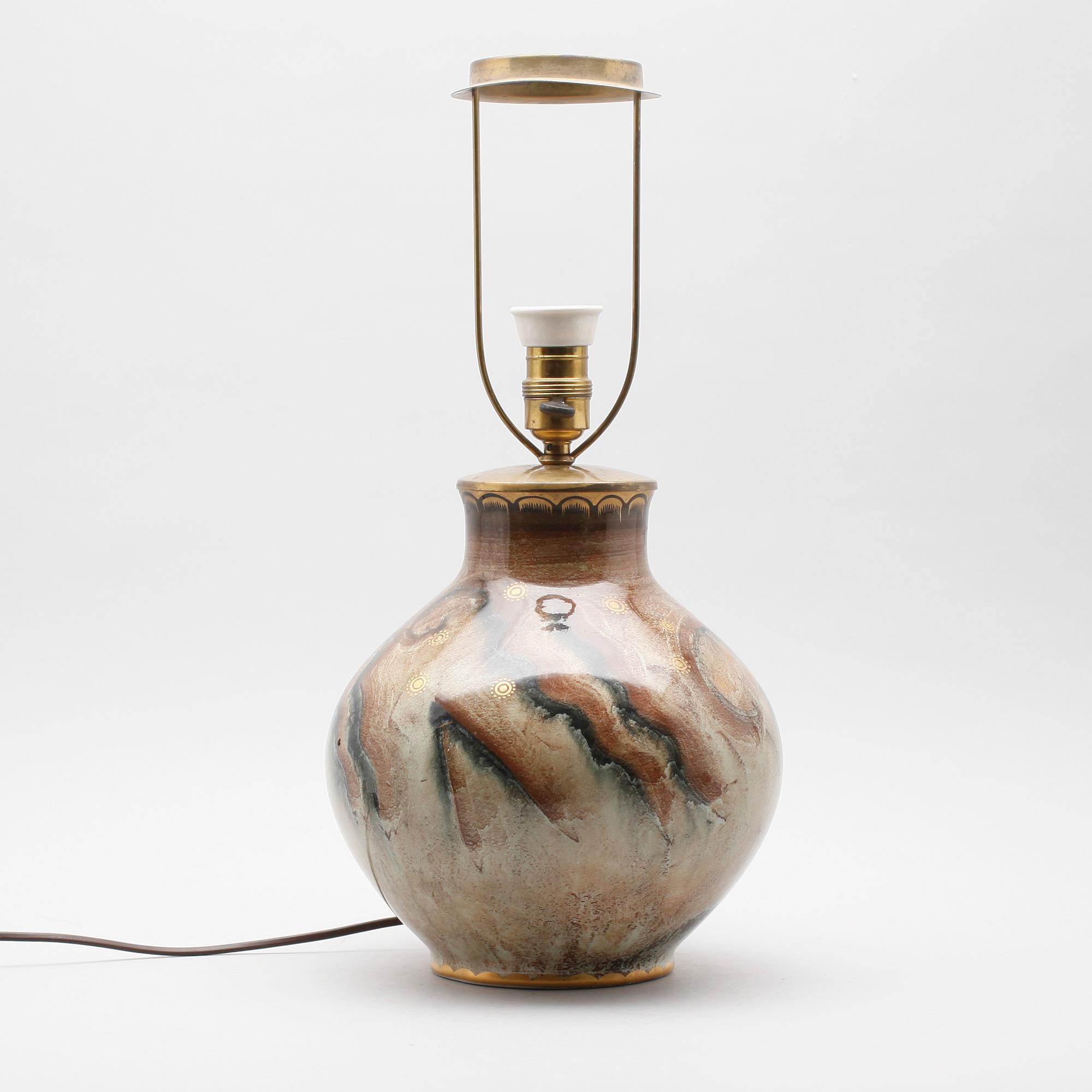 BORDSLAMPA, porslin, Josef Ekberg, Gustavsberg, 1931.