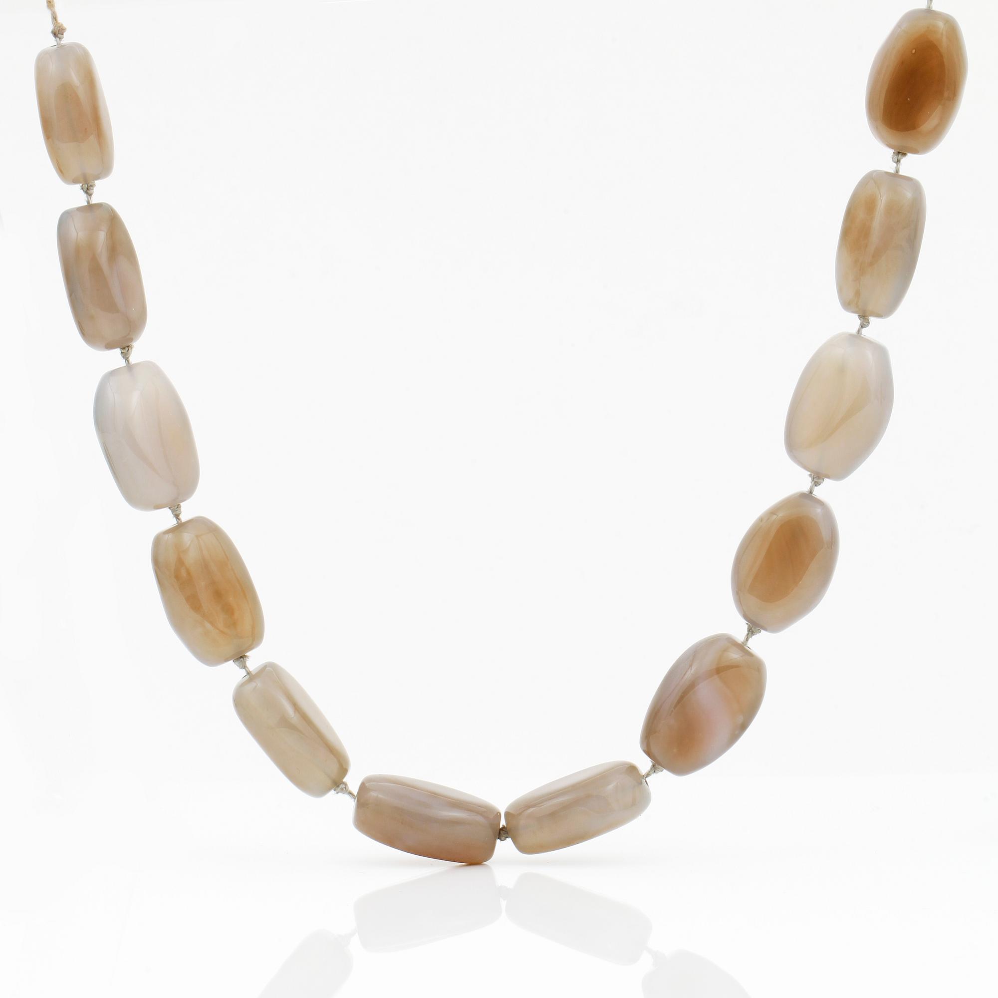COLLIER, silver och agater, Åke Strömdahl, Stockholm, 1960.