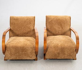 Armchairs, a pair, Art Deco, first half of the 20th century.