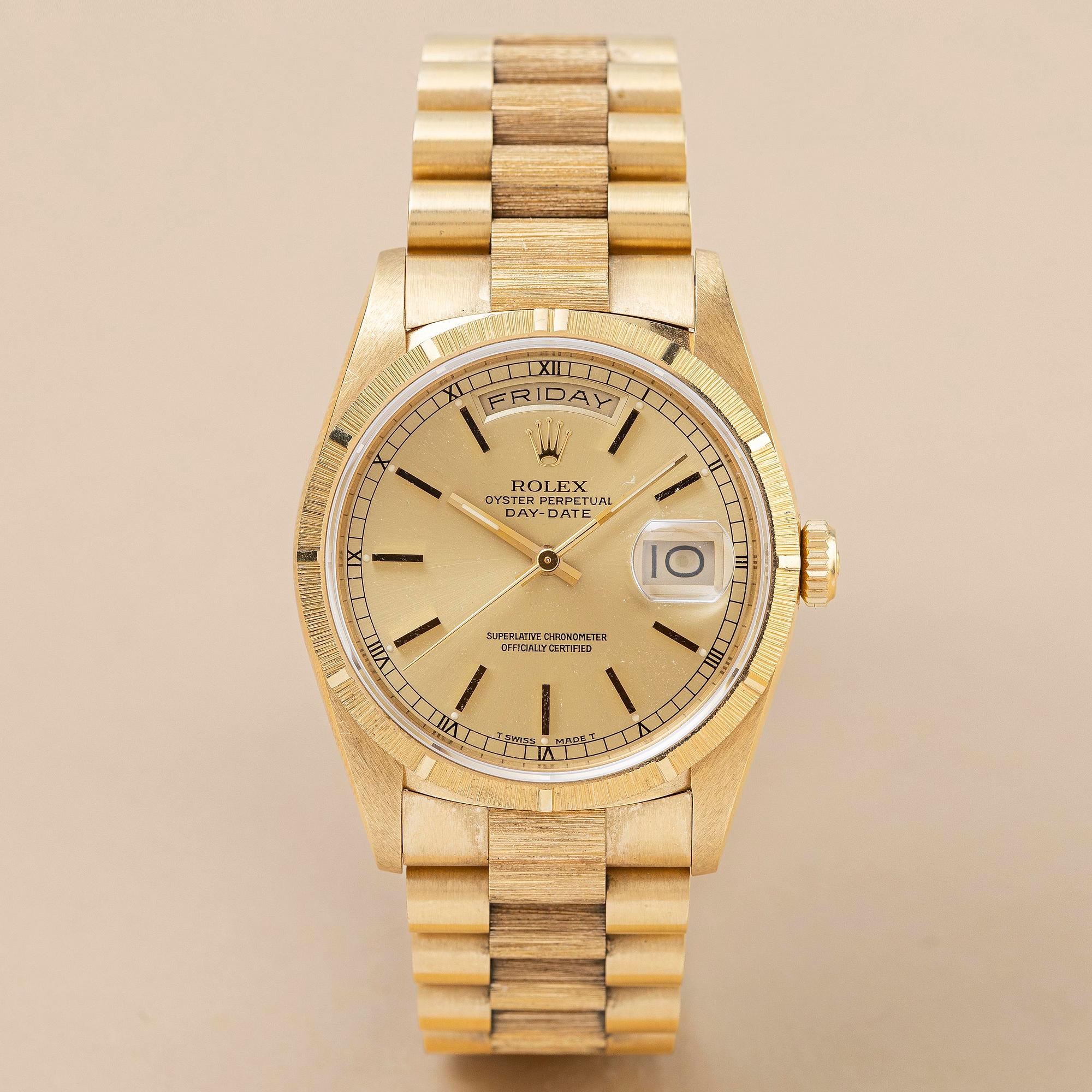 Rolex, Day-Date, "Bark Finish", ca 1990.