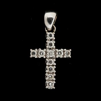 HÄNGE, 18 k vitguld med briljantslipade diamanter ca 0,22 ct. Vikt ca 3 g.
