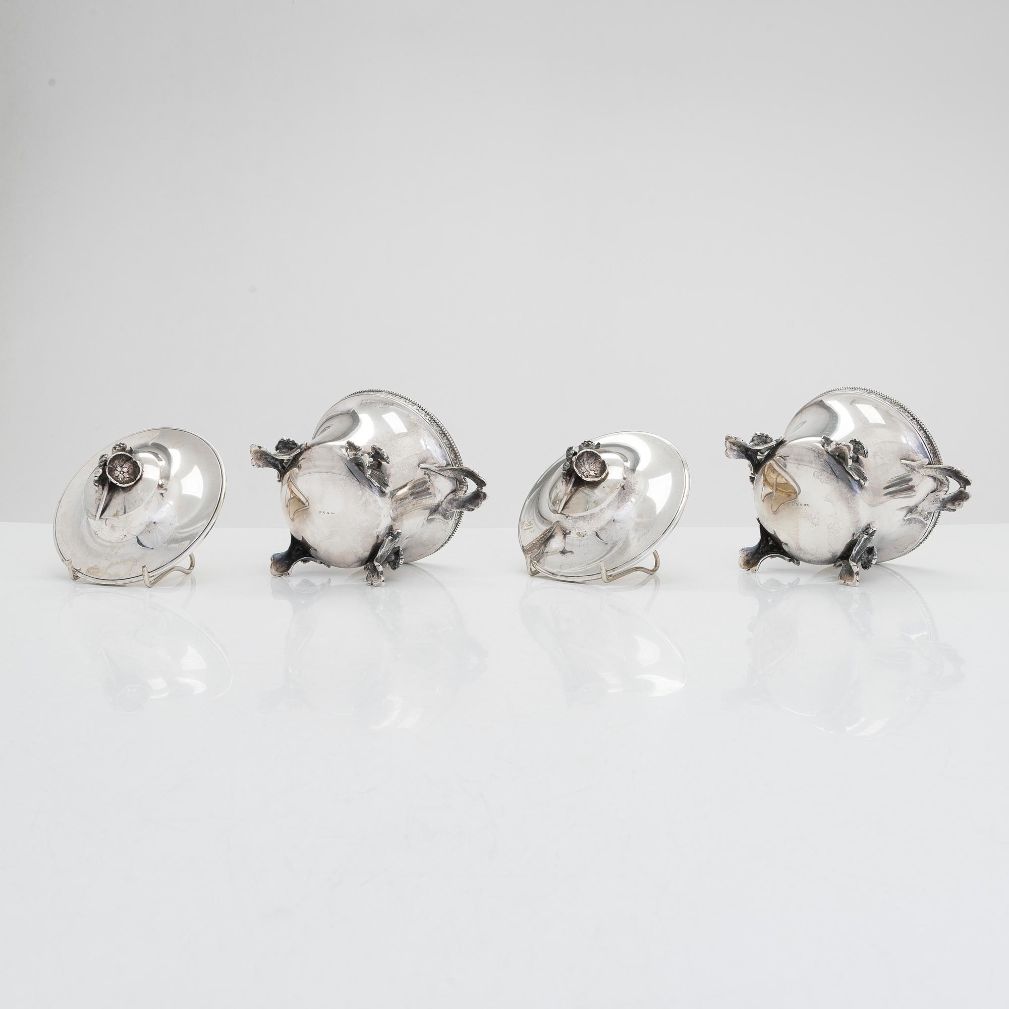 Jacob Engelberth Torsk, sockerskålar, ett par, silver, Stockholm 1895.