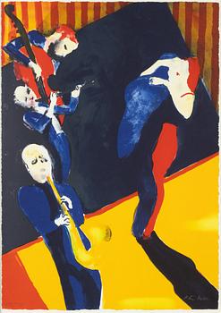 Peter Dahl, lithograph in colours, signed Peter Dahl and numbered 298 x 375 in pencil.