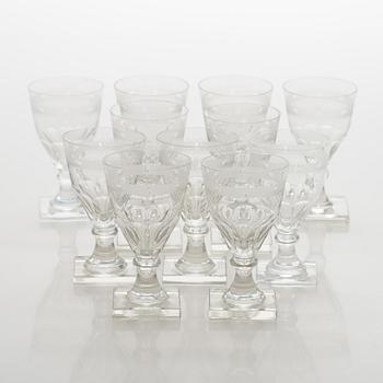 Glasservis, 23 delar, "Gustaf III", Iittala, 1913-41.