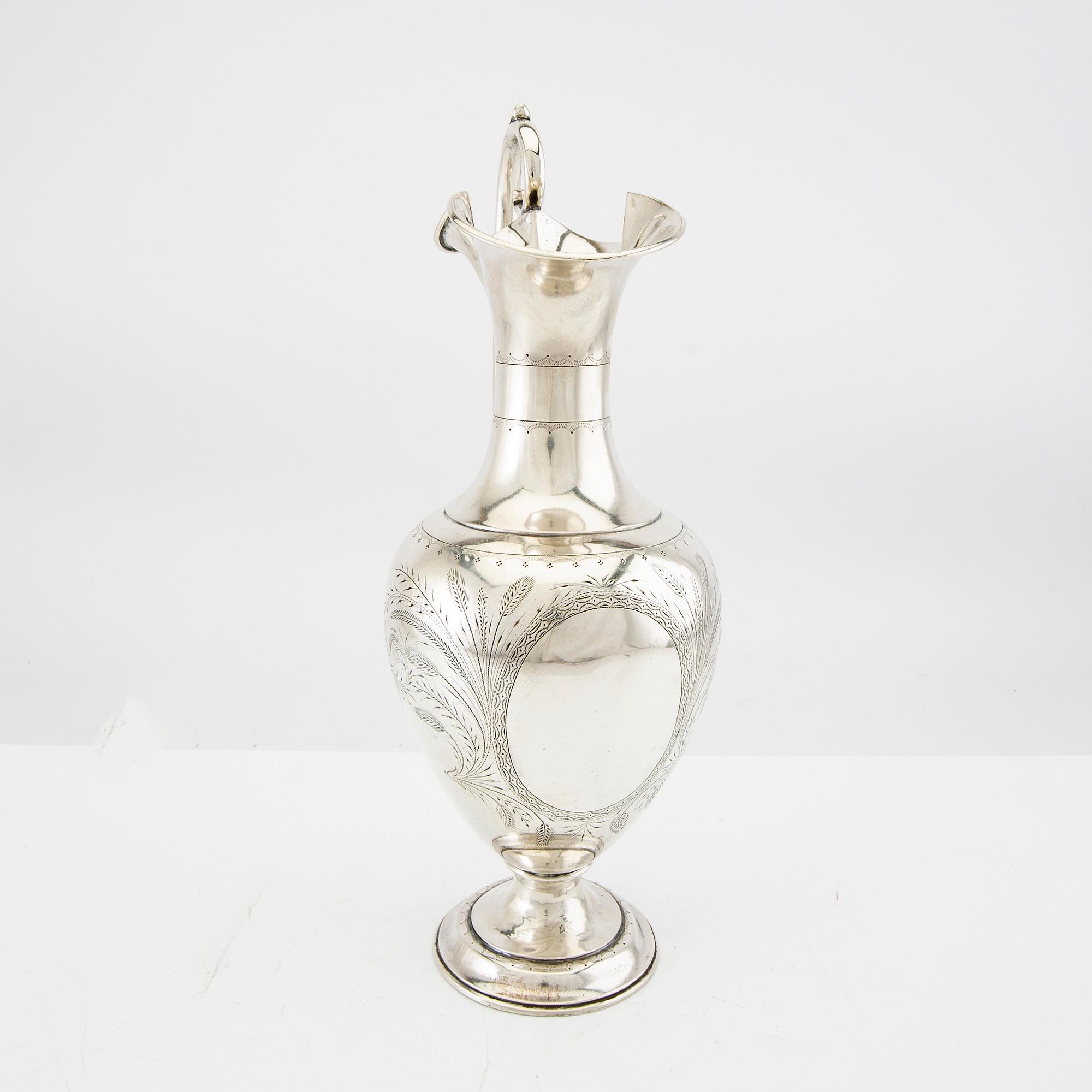 A 19th century danish sivler decanter mark of Prahl 1881, weight 708 grams.