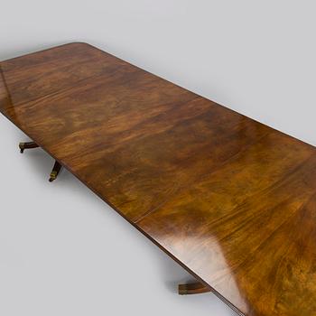 Matbord och stolar, 8 st, mahogny, regency-stil, 1900-talets slut.