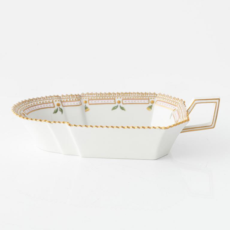 A 'Flora Danica' porcelain sauce bowl, Royal Copenhagen, Denmark, 1956.