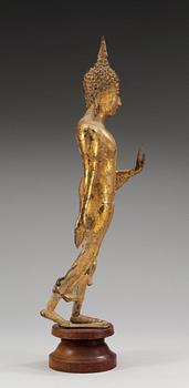 A gilt bronze figure of Buddha, Thailand, 19th Century.