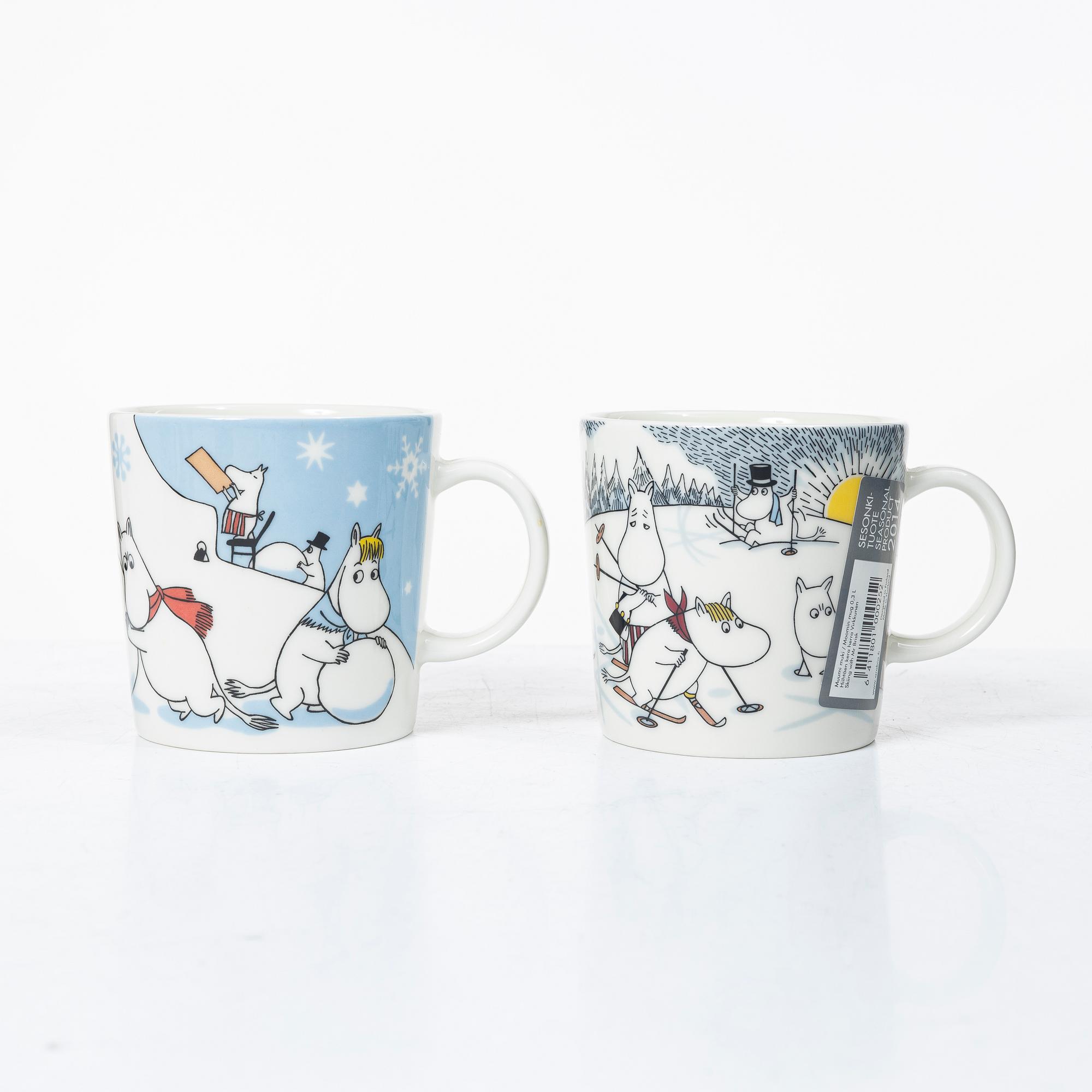 Arabia, ten Moomin mugs, Finland, 2002-2013.