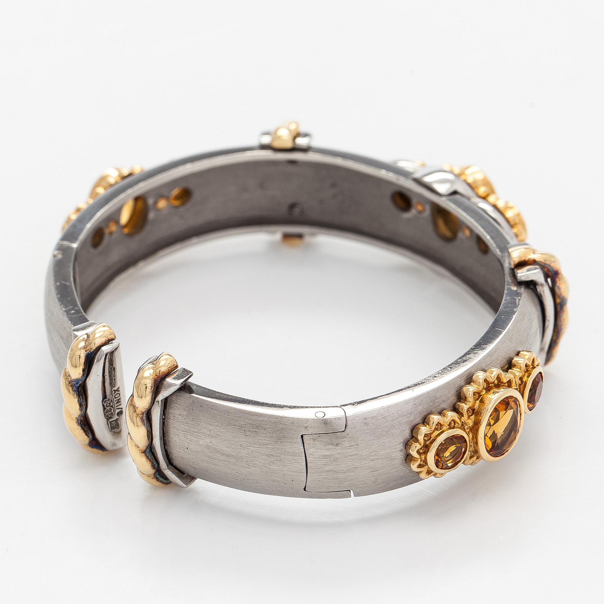 Armband," Callista", 18K guld, stål, fasettslipade citriner, Kaufmann de Suisse.