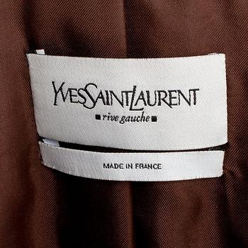 YVES SAINT LAURENT, a brown wool blend jacket.