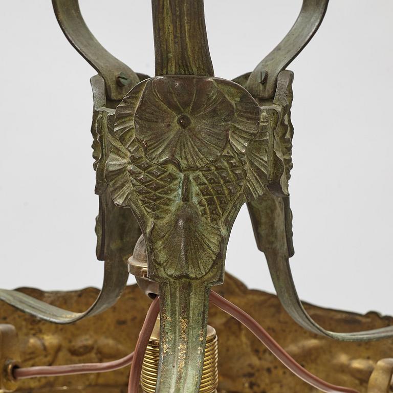 Taklampa, brons, Jugend, Böhlmarks lampfabrik 1907-24.