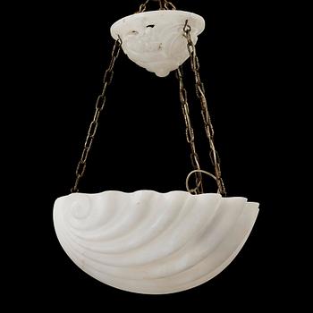 Carl Milles, a Swedish Grace alabaster hanging lamp.