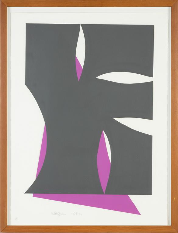 Richard Mortensen, collafge, signed and dated 6-V-91.