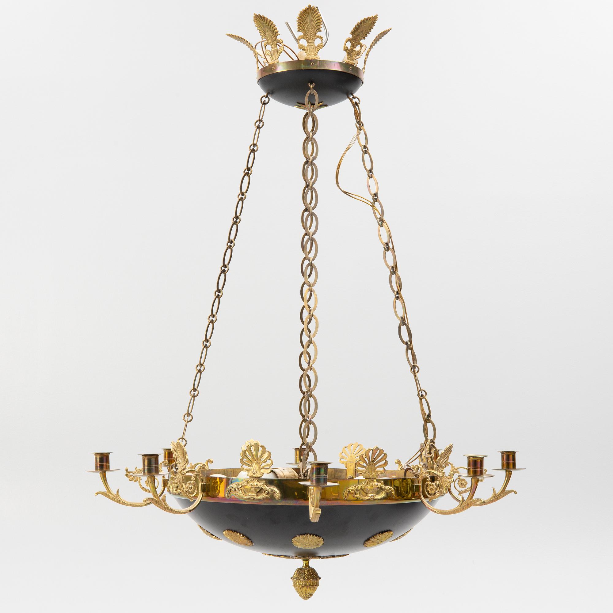 An Empire style ceiling lamp, early 20th century.